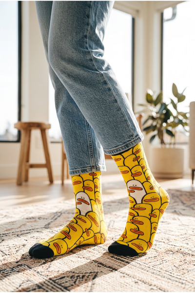 Jollygoody Socks Ördekli Bambu Çorap unisex bambu nefes alabilen terletmez di...
