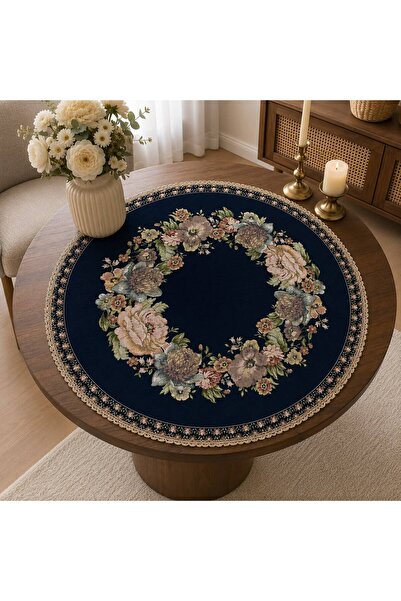 Yeshome Collection Buchet Vintage 95 cm Husă rotundă pentru masă de cafea, ti...