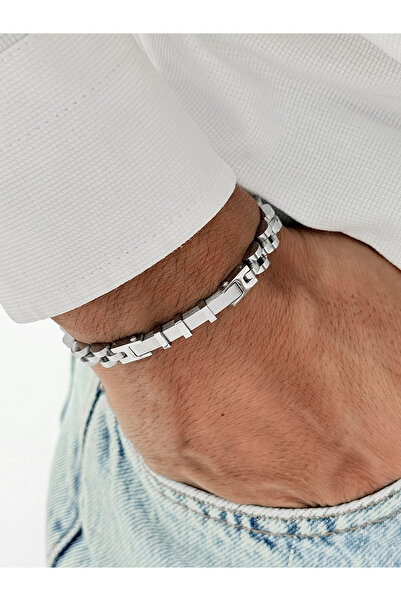 FERRO Silver Steel Men's Bracelet Frj10204A-A 2 Year Warranty Gift Boxed