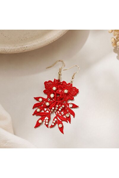 idei Pair of long fabric earrings, various designs, hypoallergenic hooks, acc...
