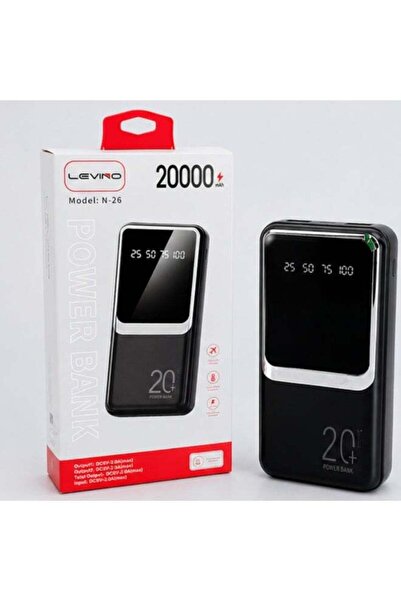Levino N-26 20000mAh Power Bank with LED Digital Display, Dual USB Output, Fa...