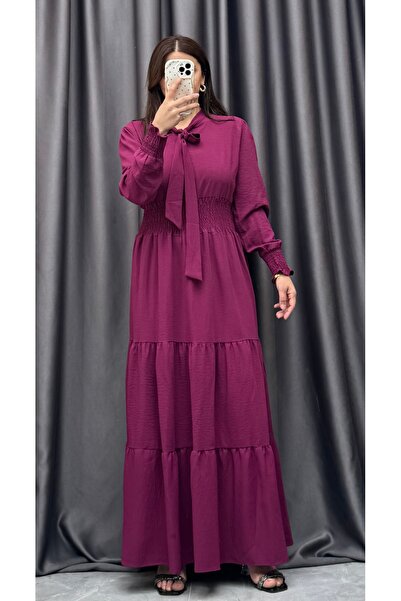 NİSUM MODA Φόρεμα Ayrobin με δέσιμο στο λαιμό
