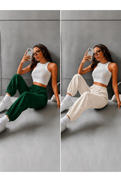 ZİYMO 2-Piece Women's Elastic Waist Trackpants