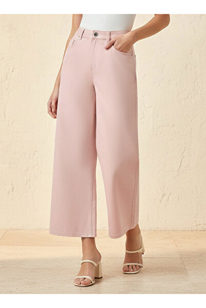 DNM Wide Leg High-Rise Jeans Cropped Cotton
