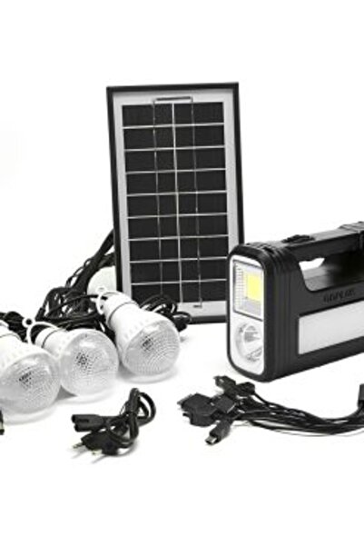 OEM Ηλιακό Σύστημα Φωτισμού με 3 Λάμπες LED – Φακός LED και Ηλιακό Πάνελ GD-8...