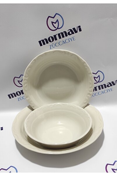 Porland Porcelain Kum Beige 18 Piece Plate Set for 6 People
