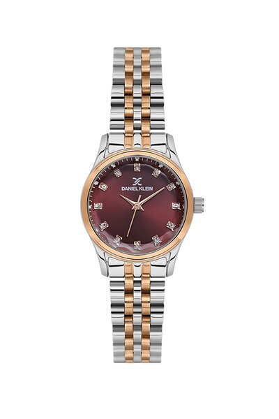 Daniel Klein Dial Claret Red Cord Rose Silver Color Gift Packed 28 mm Women's...
