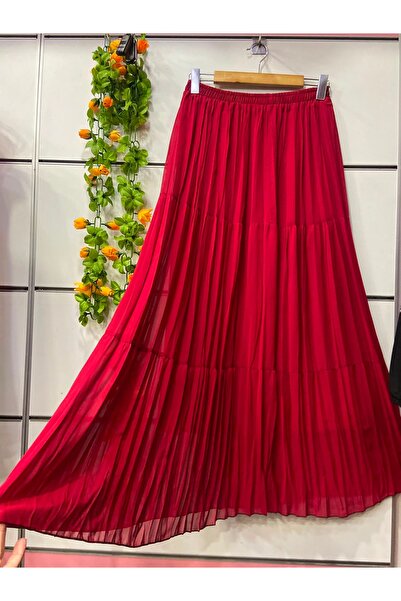 edu collection Chiffon Skirt Lined with Layers of Red