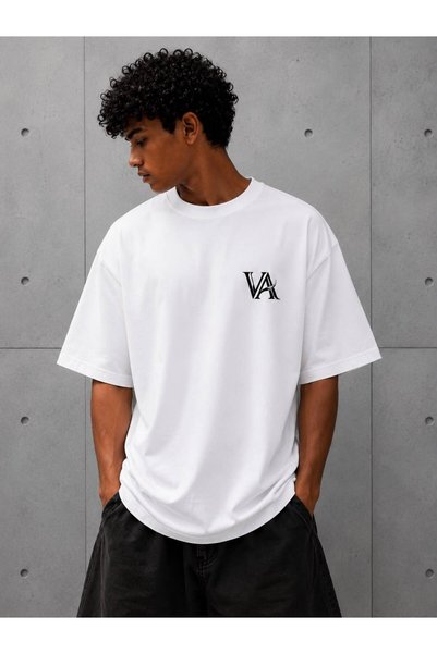 Vanteon Streetwear Character Printed Oversize White T-Shirt