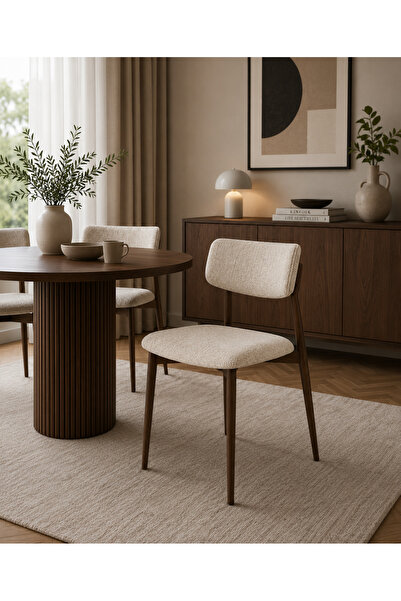 N.zone Modern Luxury Dining Chair with Soft Fabric Upholstery Solid Wood Fram...