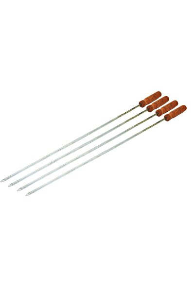 TTT Thick Square Barbecue Skewer with Wooden Handle - 50 cm - Secure Grip