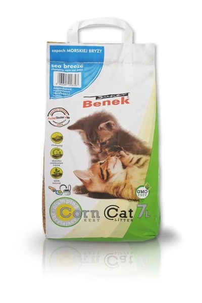 NO BRAND Așternut igienic pentru pisici SUPER BENEK Corn Cat Morska Bryza 7 L