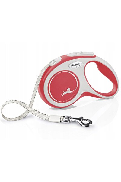 NO BRAND Lesă FLEXI New Comfort S (5 m - 15 kg) Roșu-alb