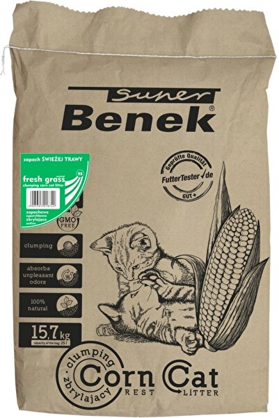 NO BRAND Cenușă pentru pisici SUPER BENEK Fresh Grass 25 L