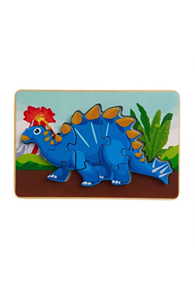 MomKi Jocuri educative PUZZLE DIN LEMN TUOJIANGOSAURUS 8 PIESE