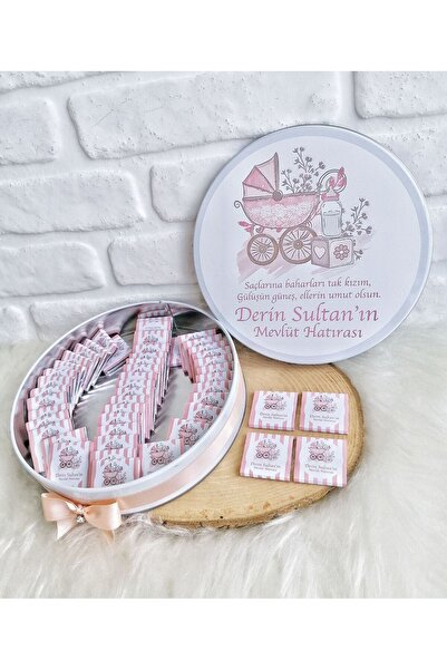 Sweet Story 80 Adet Puset Temalı İsme Özel Hoşgeldin-Mevlüt Kız Bebek Hediyel...