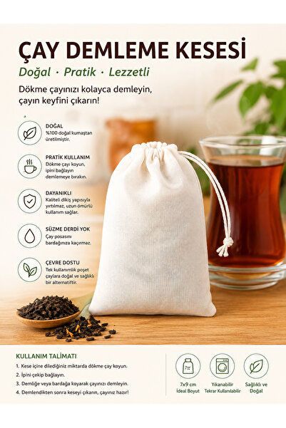 Magiclady Yıkanabilir ve Tekrar Kullanılabilir Çay Demleme Kesesi – Pratik İp...