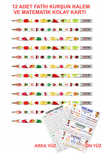 Fatih 1 2 Pieces of Pencil and Math Easy Card