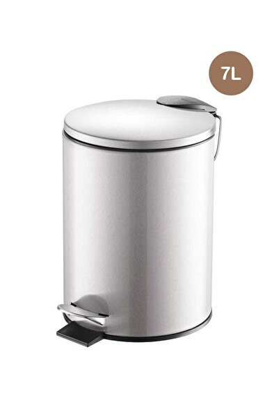 Trust Stainless Steel Trash Bin 7 Liter Silver Anti-Fingerprint & Soft Close Lid