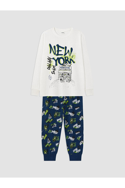 LC Waikiki Esvab • Modern & Distinctive New York Printed Boys' Pajama Set