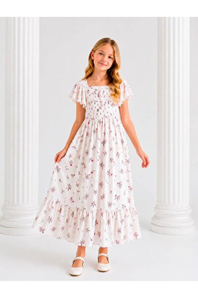 esmagül kids FLORA Dream Çiçek Desenli Kız Mezuniyet Elbise