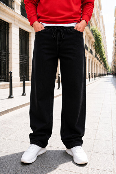by fiyaka fashion Men's Comfortable Baggy Jeans with Elastic Waist