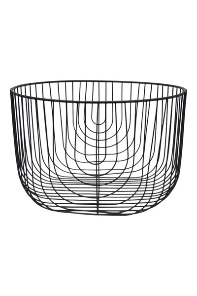 ANKOR Μεταλλική Φρουτιέρα Μαύρη 25x25x16.5εκ. 841431