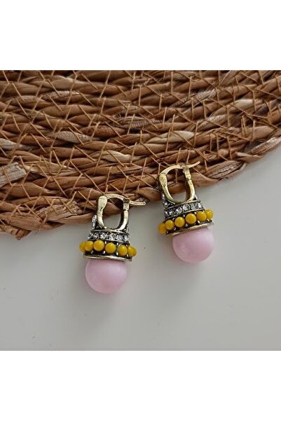 LENTE AKSESUAR Ethnic Style Dangle Crystal Stone Colorful Authentic Model Ear...