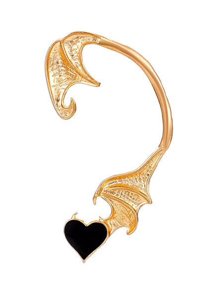 VeeShop Ear cuff wrap earring, dragon wing and heart