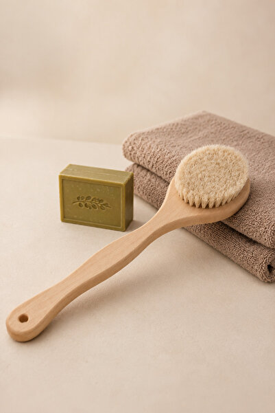 KHAKMA Natural Bristle Body Brush (Horsehair) 40 cm |   Anti-Cellulite Dry Br...
