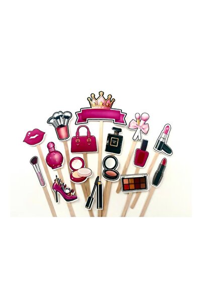 DecoParty Set de decorațiuni pentru tort – Tematică MAKE UP QUEEN, 16 piese, ...
