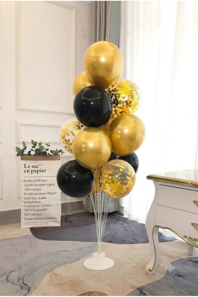 FESTİVALOON 1 Piece of 7-Balloon Stand 70 cm Transparent Floor Type Balloon Holder Party Birthday Decoration Apparatus