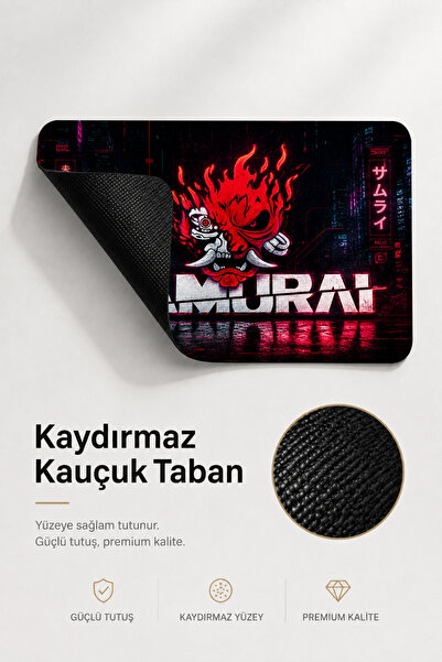 Artmium Cyberpunk 2077 Mousepad Samurai Özel Tasarım 40x28 cm