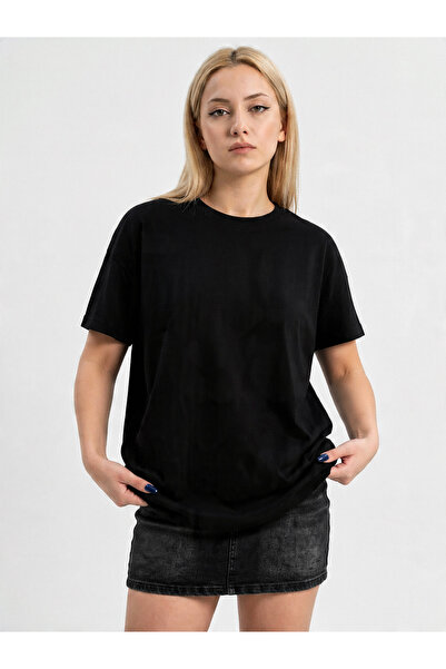 TrendAllStore Women's Black Color Short Sleeve Basic Fit Crew Neck Comfort T-...