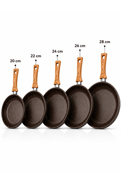 OEM HomeRoy – Set 5 Tigăi, 20 cm – 22 cm – 24 cm – 26 cm – 28 cm