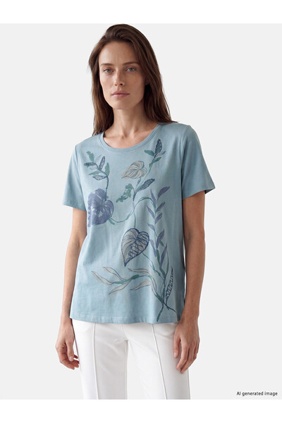 LC Waikiki Tricou de damă imprimat, 100% bumbac