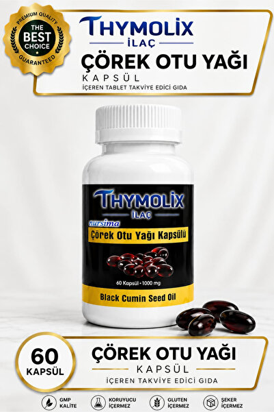 THYMOLİX İLAÇ Çörek Otu Yağı Kapsülü 1000 mg 60 Softgel Kapsül Takviye Edici ...