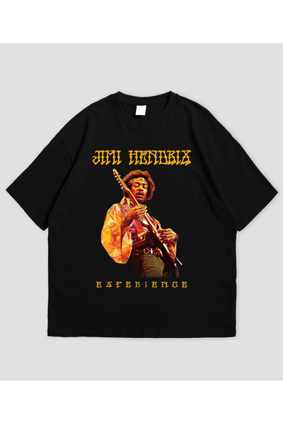 Grafftee Clothing Джими Хендрикс Щампована Унисекс Овърсайз Тениска
