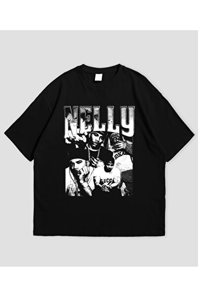 Grafftee Clothing تي شيرت كبير الحجم مطبوع عليه نيلي للجنسين