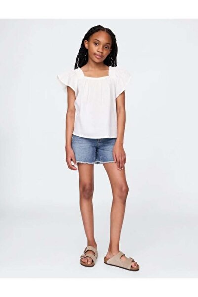 GAP Kids Gap Girls' Pocket Detailed Midi Shorts 5-16 Years Blue