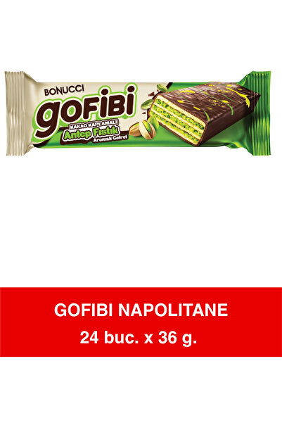 Bonucci Gofibi Napolitan Dubai Style Pistachio Chocolate Wafer, Crunchy Nutty...