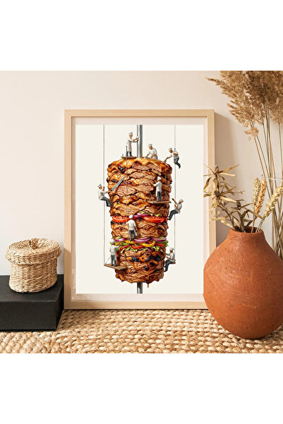 HOME MODE Turkish Shawarma Wall Art 30x40 Canvas | Funny Food Art with Chefs ...
