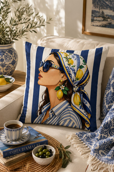 Bertille Home Pop Art Serisi Çift Tarafı Dijital Baskılı Kırlent Kılıfı