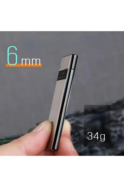 Generic Ultra Thin Butane Gas Lighter Limited Edition Portable Slim Design, Refillable, Windproof, Lightweight Ideal (Black)