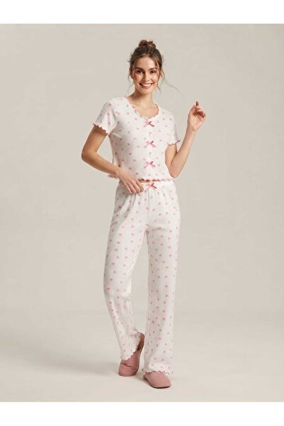 LaFont Women's Sexy Heart Patterned Pajama Set - a Touch of Femininity