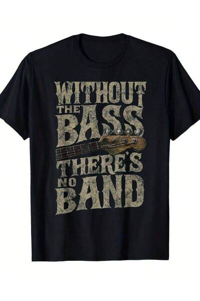4Car Without The Bass There's No Band Vintage Style T-Shirt - Retro Graphic T...