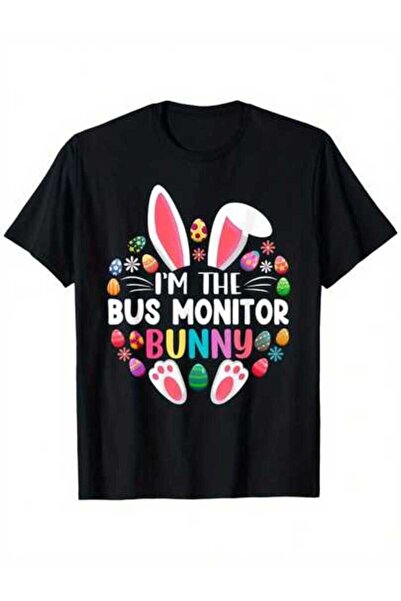 9JY تي شيرت I'm The Bus Monitor Funny Day Family Matching بأكمام قصيرة مع آذا...