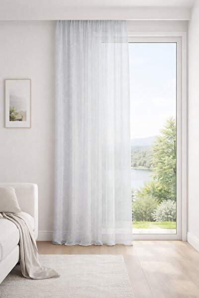 Premier Home Avior White Custom Size Tulle Curtain 200X270 1X2,5 Pleated