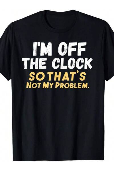 Astogria13 تي شيرت رجالي بمقاسات كبيرة بتصميم مضحك بعبارة "I'm Off The Clock"...