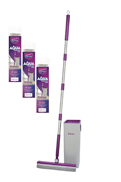 Parex Aqua Mop Temizlik Seti + 3 Adet Yedek Mop Avantaj Paketi